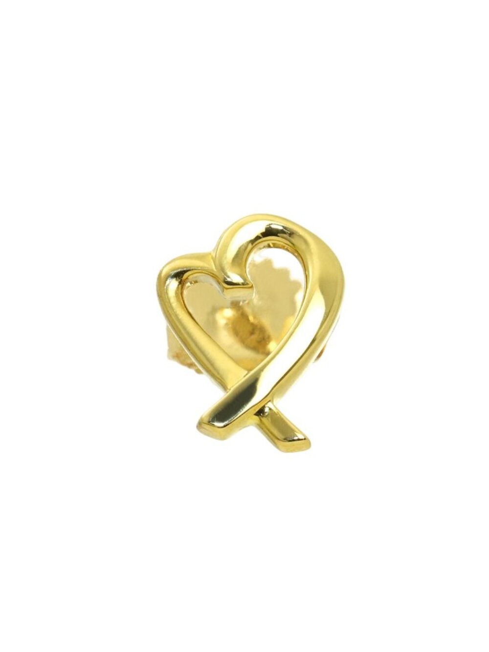 Tiffany & Co Loving Heart Single Earrings 18k Yellow Gold One Side